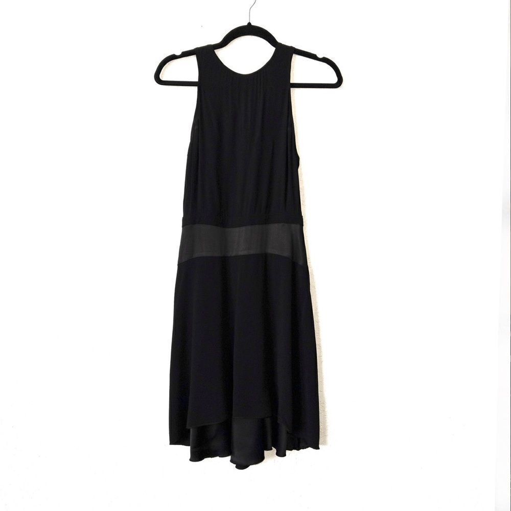 Maje Black Alissa Contrasting Waistline A-Line Dress Size 1